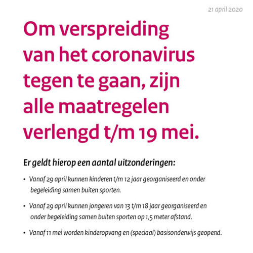 Update Sluiting Dienstencentrum i.v.m. Corona